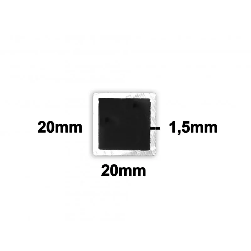 Hliníkový jekl 20x20x1,5mm - 6m